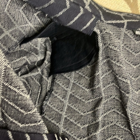 Misook Women's Jacket Blazer Chevron Knit One Button Notched Collar Blue - Picture 11 of 15